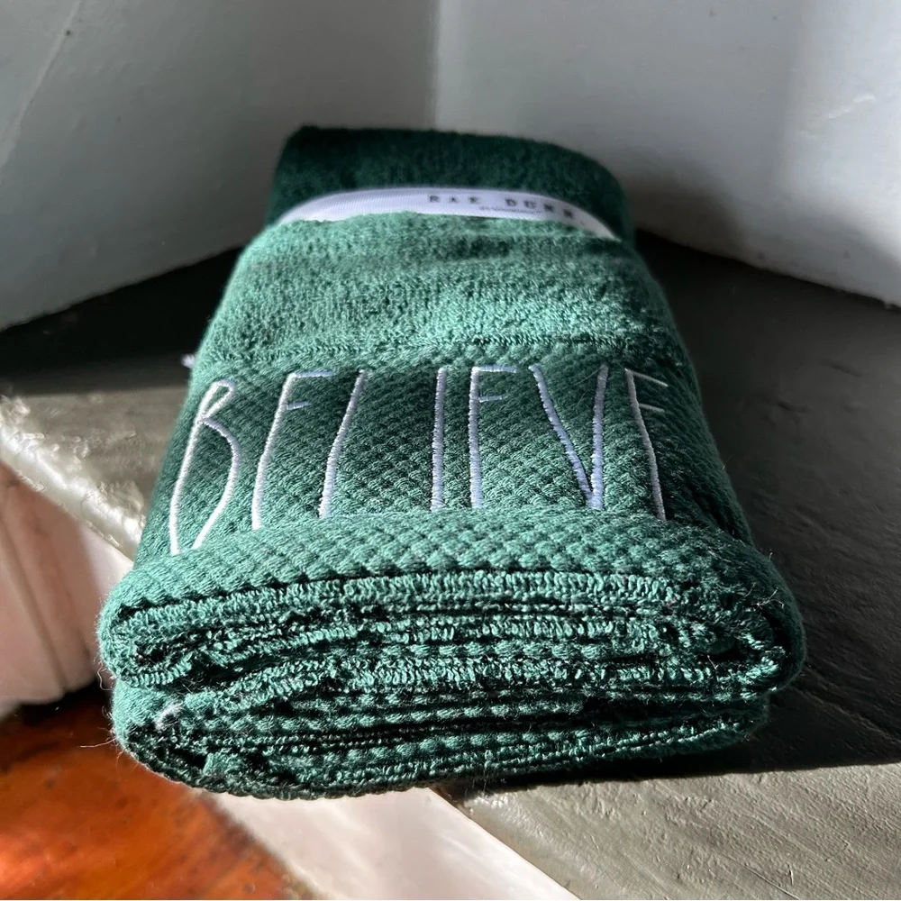 Rae Dunn BELIEVE Hand Towels